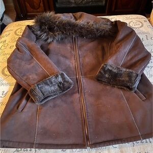 Covington Dark Brown Faux Fur Coat